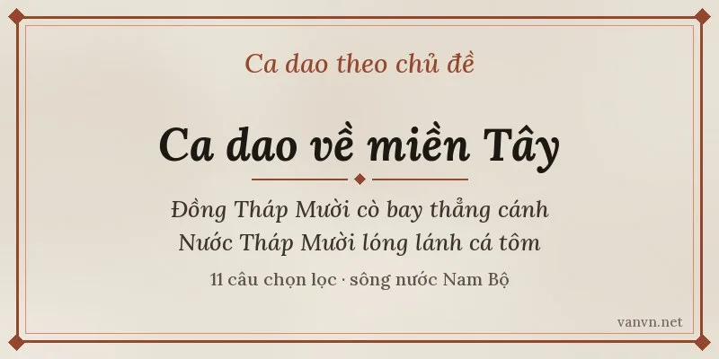 ca dao về miền Tây