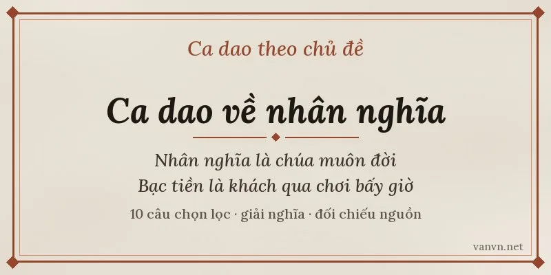 ca dao về nhân nghĩa