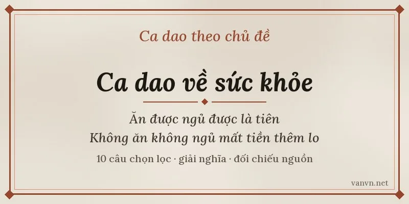 ca dao về sức khỏe
