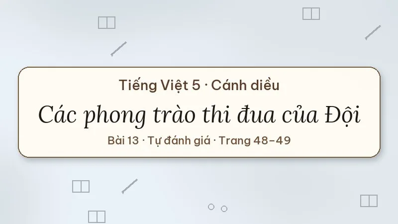 các phong trào thi đua của đội lớp 5 cánh diều