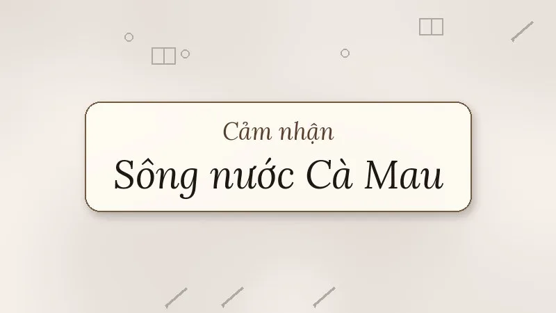 cảm nhận về sông nước cà mau