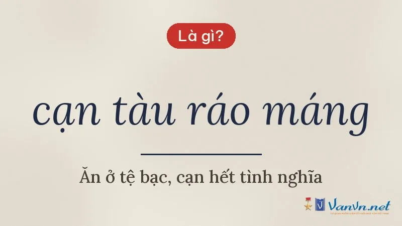 cạn tàu ráo máng là gì