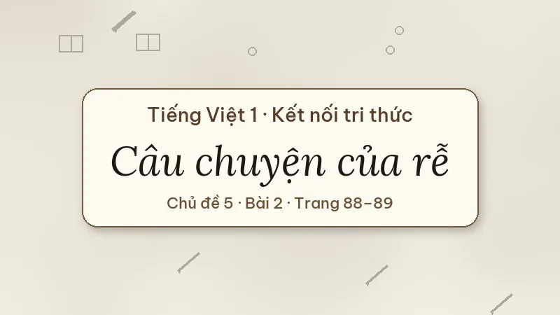 câu chuyện của rễ lớp 1 kết nối tri thức