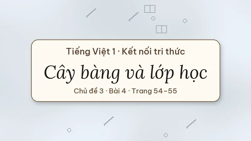 cây bàng và lớp học lớp 1 kết nối tri thức