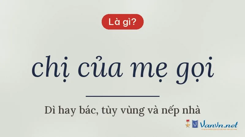 chị của mẹ gọi là gì