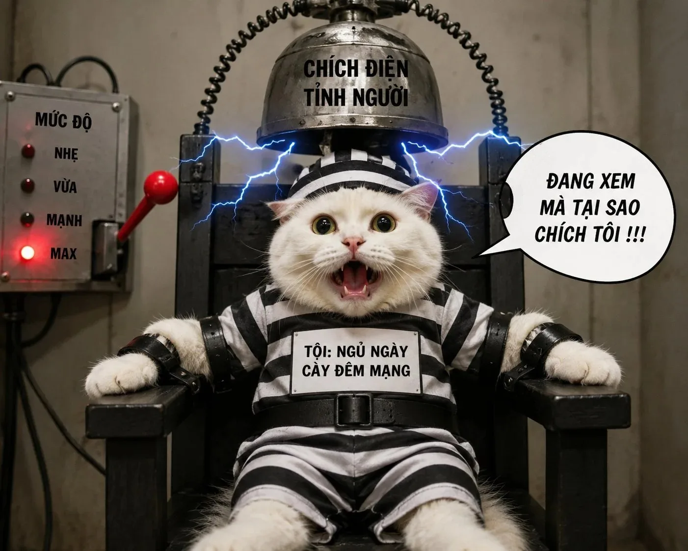 máy chích điện meme