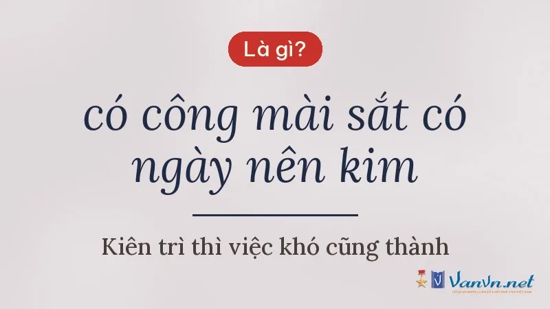 có công mài sắt có ngày nên kim là gì