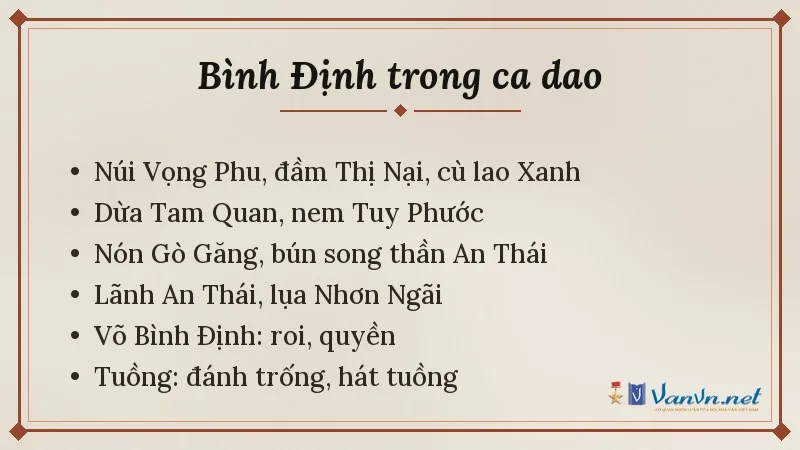 đặc sản trong ca dao về Bình Định