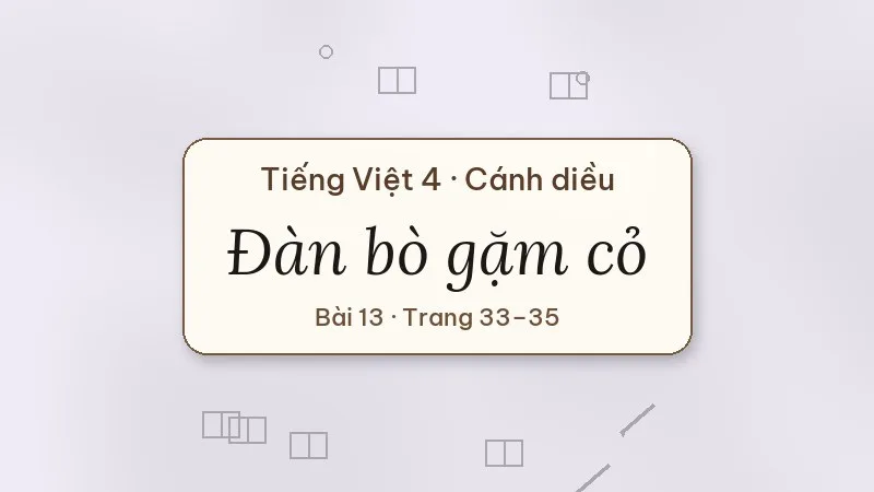 đàn bò gặm cỏ lớp 4 cánh diều