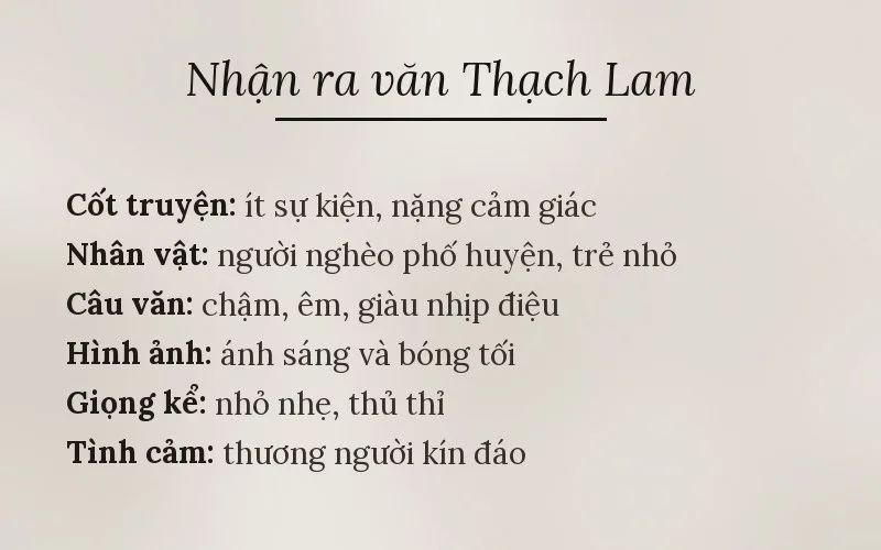 Những dấu hiệu nhận ra văn Thạch Lam