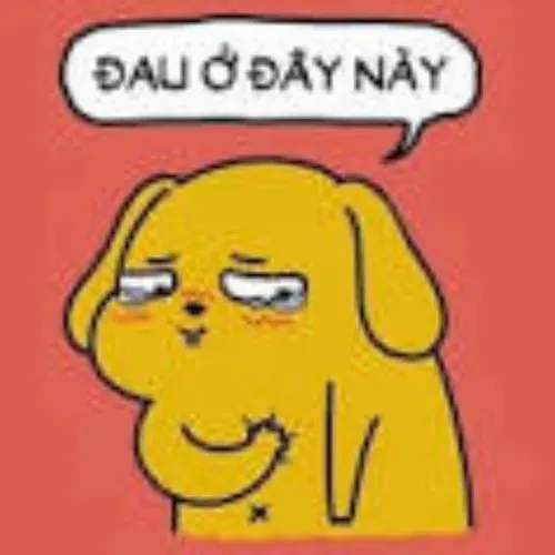 đau ở đây này meme