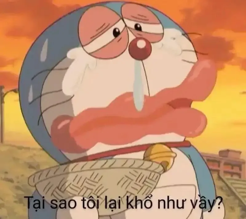 meme doraemon khóc