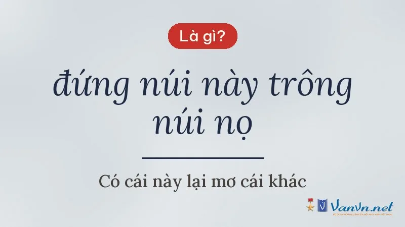 đứng núi này trông núi nọ là gì