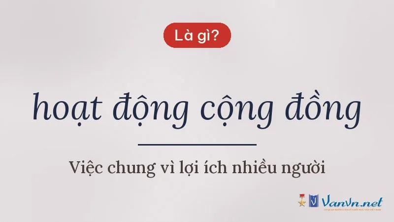 hoạt động cộng đồng là gì
