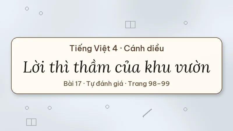 lời thì thầm của khu vườn lớp 4 cánh diều