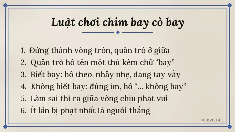 luật chơi chim bay cò bay