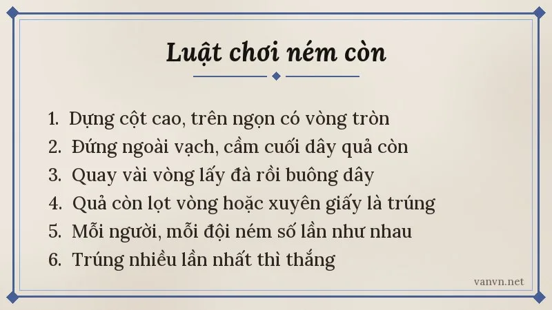 luật chơi ném còn