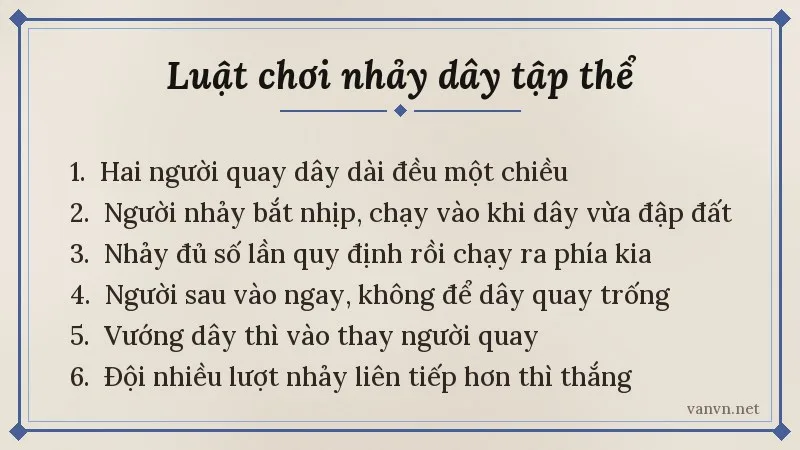 luật chơi nhảy dây tập thể