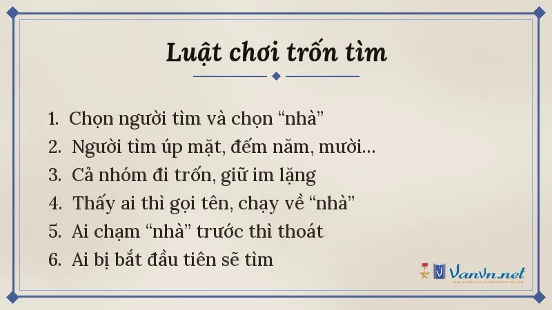 luật chơi trốn tìm