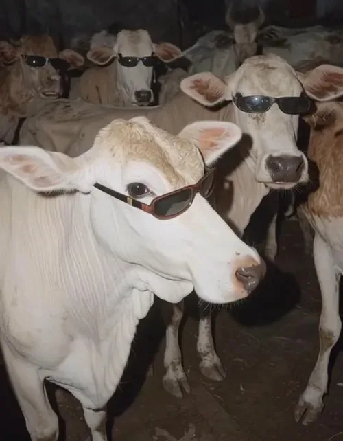 meme bò đội nón