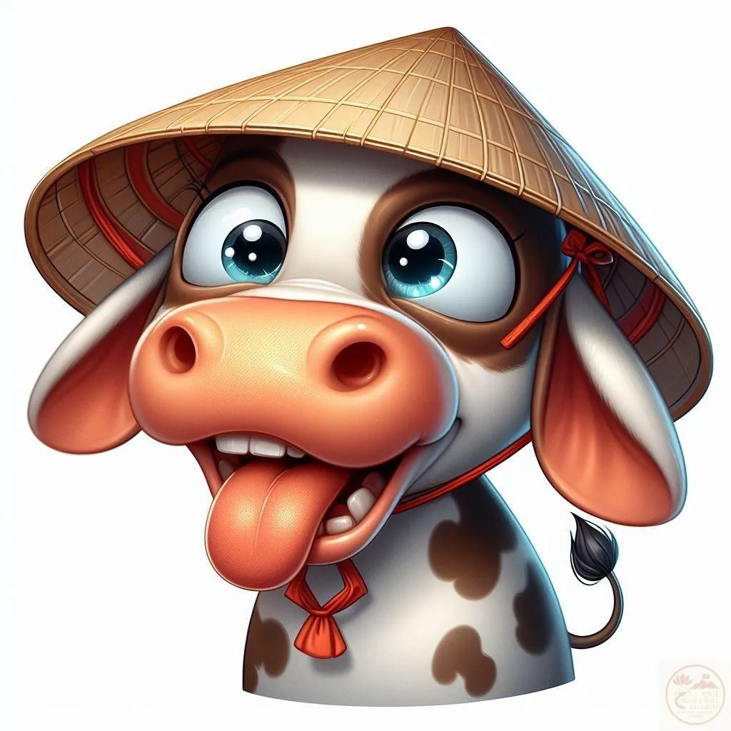 meme bò đội nón