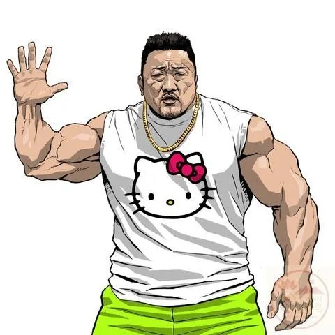 meme cơ bắp mèo hello kitty