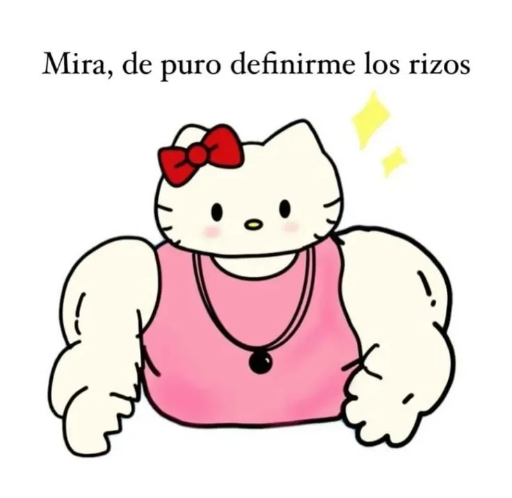 meme cơ bắp mèo hello kitty
