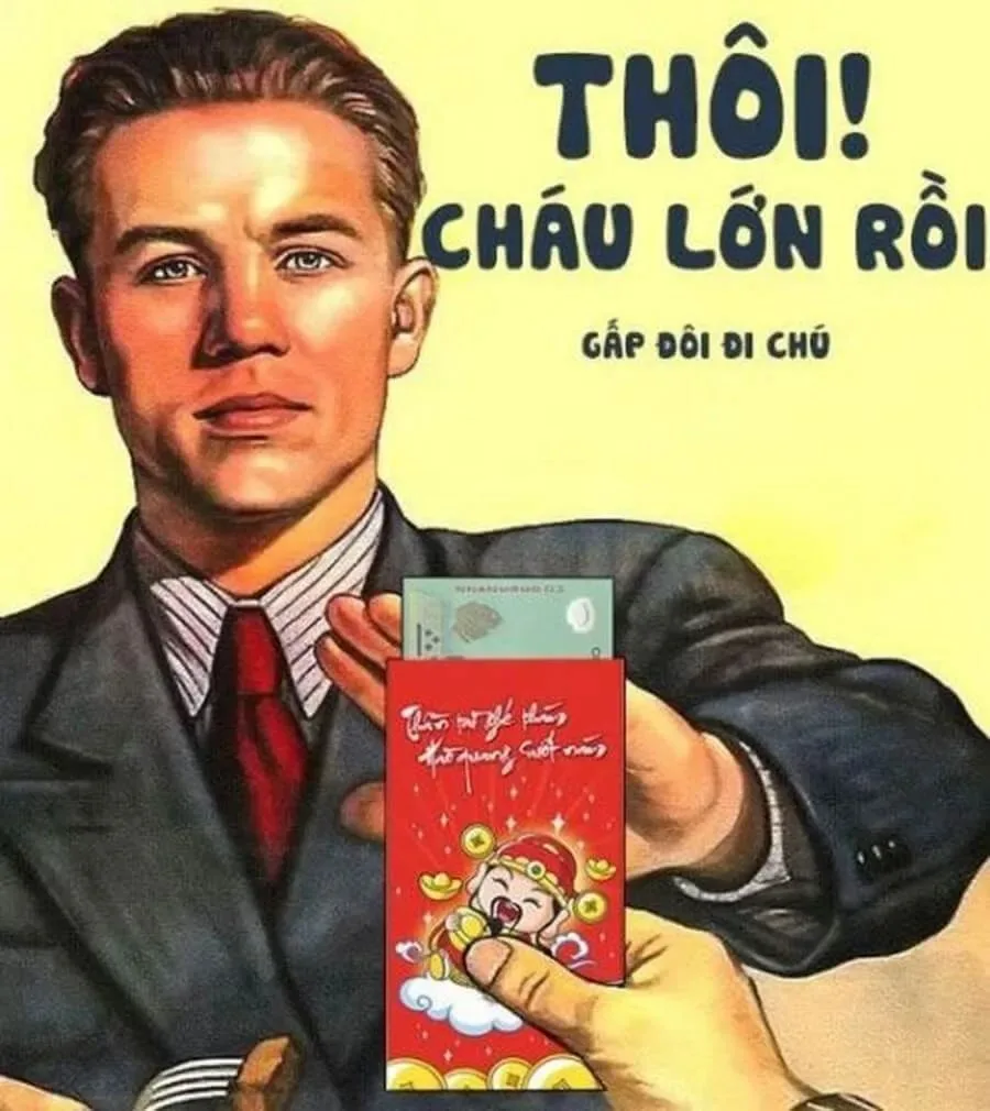 meme lì xì cháu lớn rồi