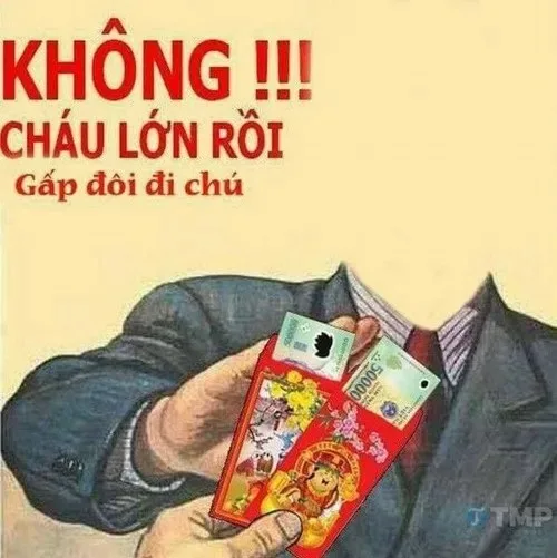 meme lì xì cháu lớn rồi