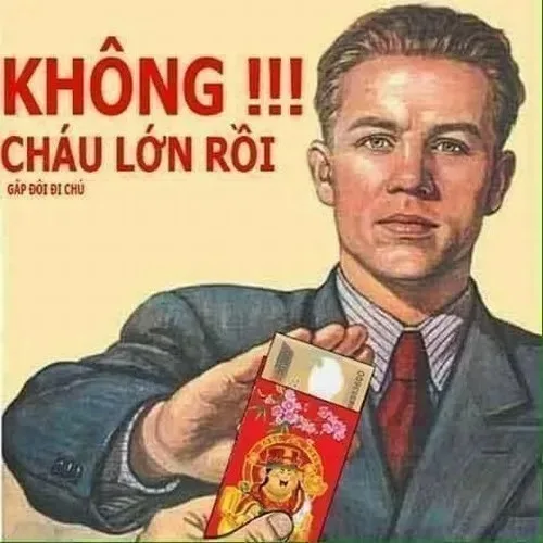 meme lì xì cháu lớn rồi