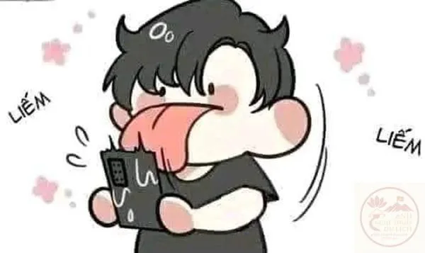 meme liếm màn hình
