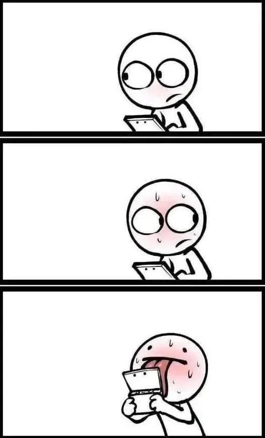 meme liếm màn hình