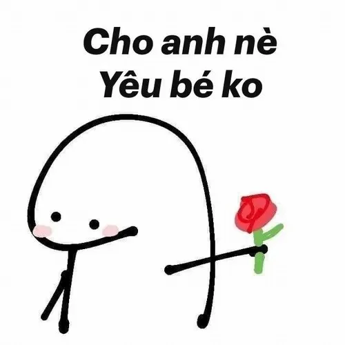 cute meme tặng hoa