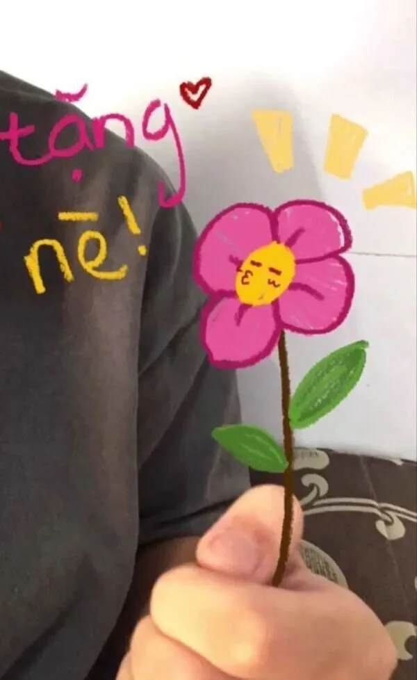 cute meme tặng hoa