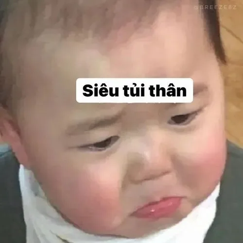 meme em bé tủi thân