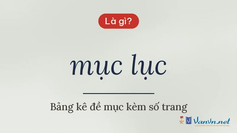 mục lục là gì