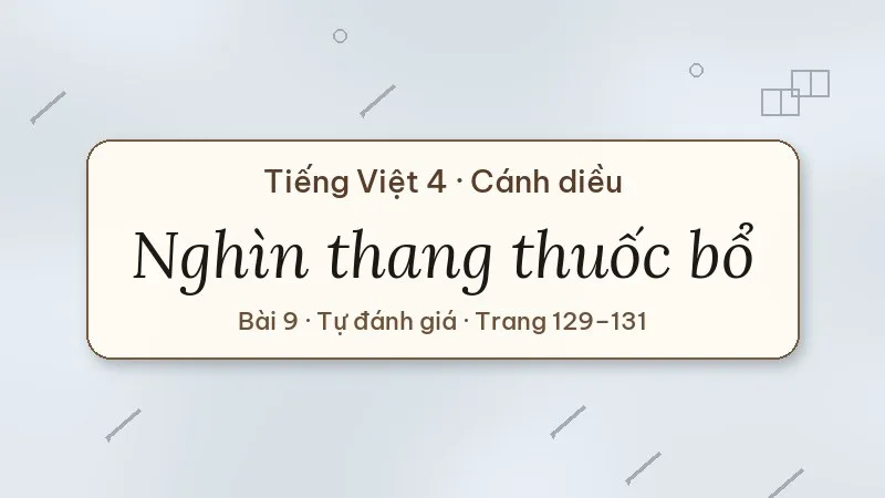 nghìn thang thuốc bổ lớp 4 cánh diều