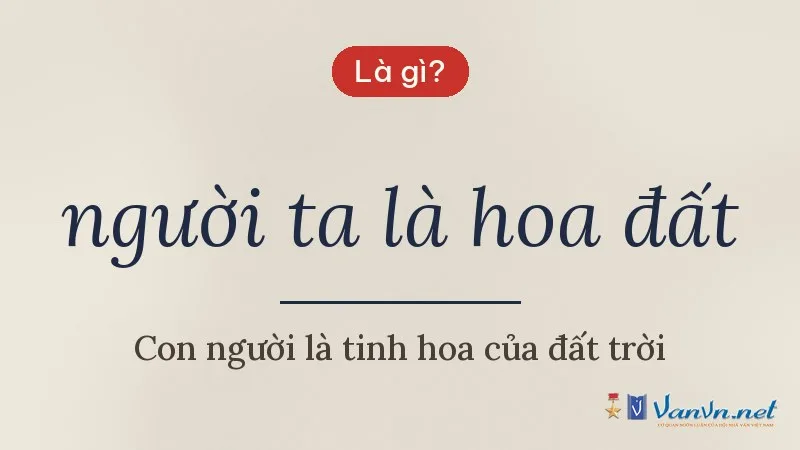 người ta là hoa đất là gì