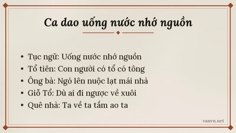 các nhóm ca dao uống nước nhớ nguồn
