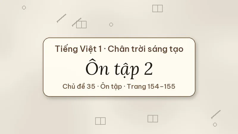 ôn tập 2 chủ đề 35 tiếng việt lớp 1 chân trời sáng tạo
