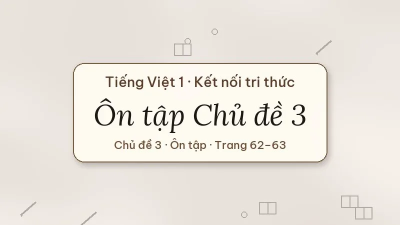 ôn tập chủ đề 3 lớp 1 kết nối tri thức