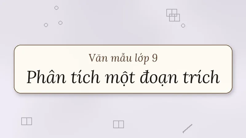 phân tích một đoạn trích tác phẩm văn học lớp 9