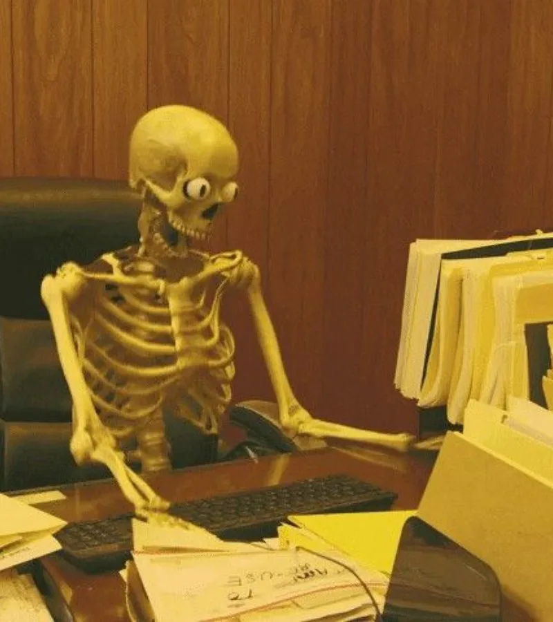 skeleton waiting meme