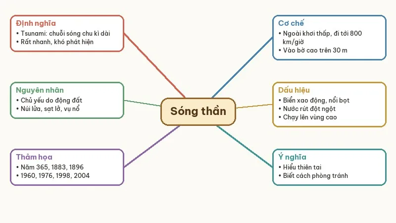 sơ đồ tư duy bạn đã biết gì về sóng thần