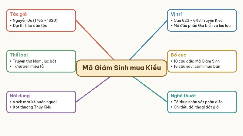 sơ đồ tư duy mã giám sinh mua kiều