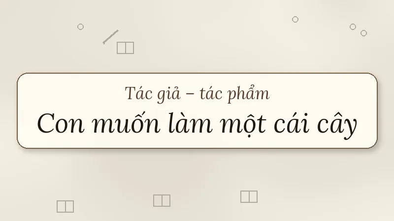 con muốn làm một cái cây võ thu hương