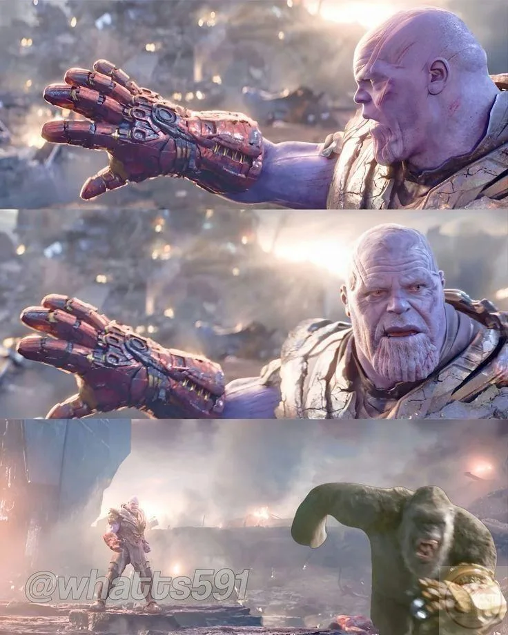 meme thanos búng tay