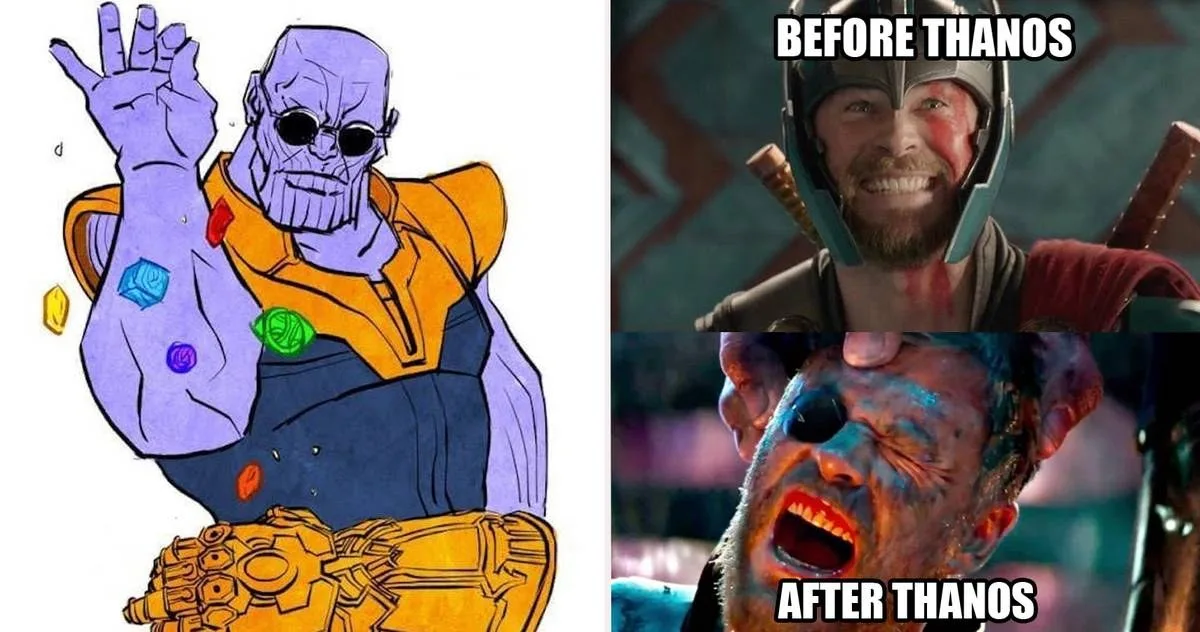 meme thanos búng tay