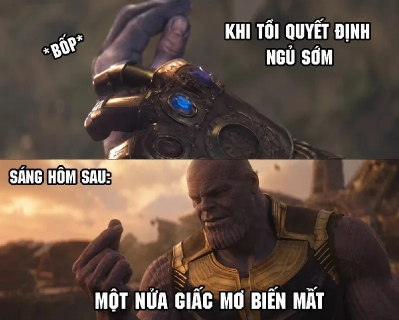 meme thanos búng tay