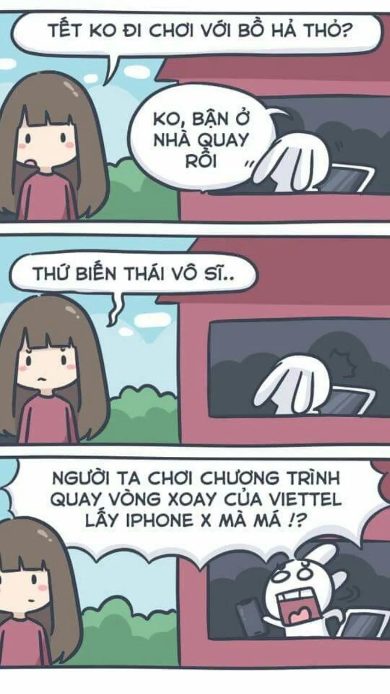 meme thỏ 7 màu có chữ